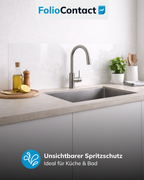Transparente Wandschutzfolie statisch haftend, ohne Kleber angebracht