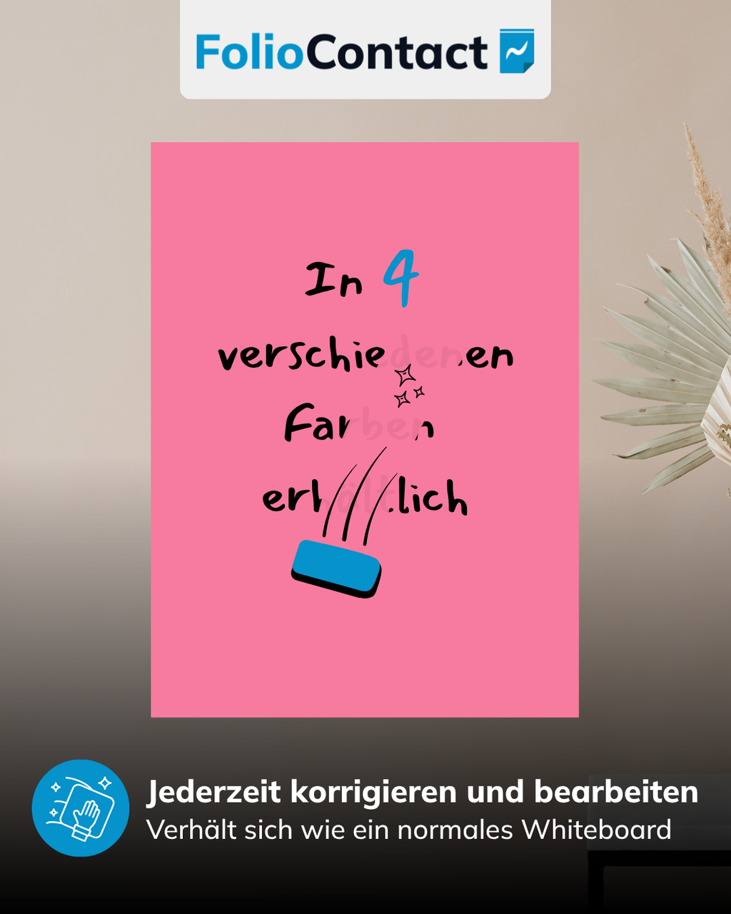 Pinke Pinkboard-Folie beschreibbar und jederzeit abwischbar