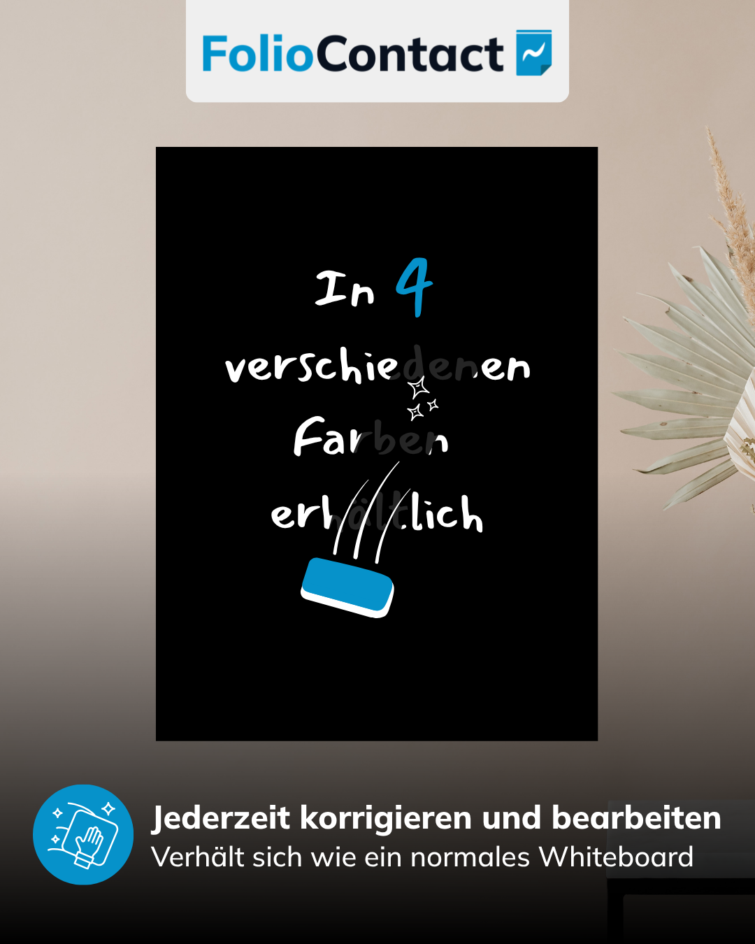Blackboard-Folie beschreibbar mit Kreidemarker und jederzeit abwischbar