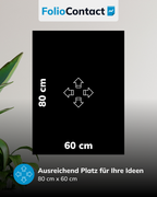 Maße der Blackboard-Folie: 80 x 60 cm – ausreichend Platz für Ideen