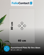 Maße der Clearboard-Folie: 80 x 60 cm – ausreichend Platz für Ideen