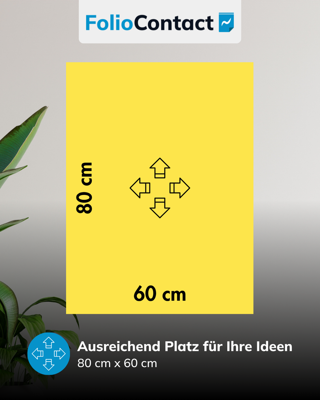 Maße der Yellowboard-Folie: 80 x 60 cm – ausreichend Platz für Ideen
