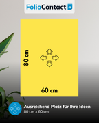 Maße der Yellowboard-Folie: 80 x 60 cm – ausreichend Platz für Ideen