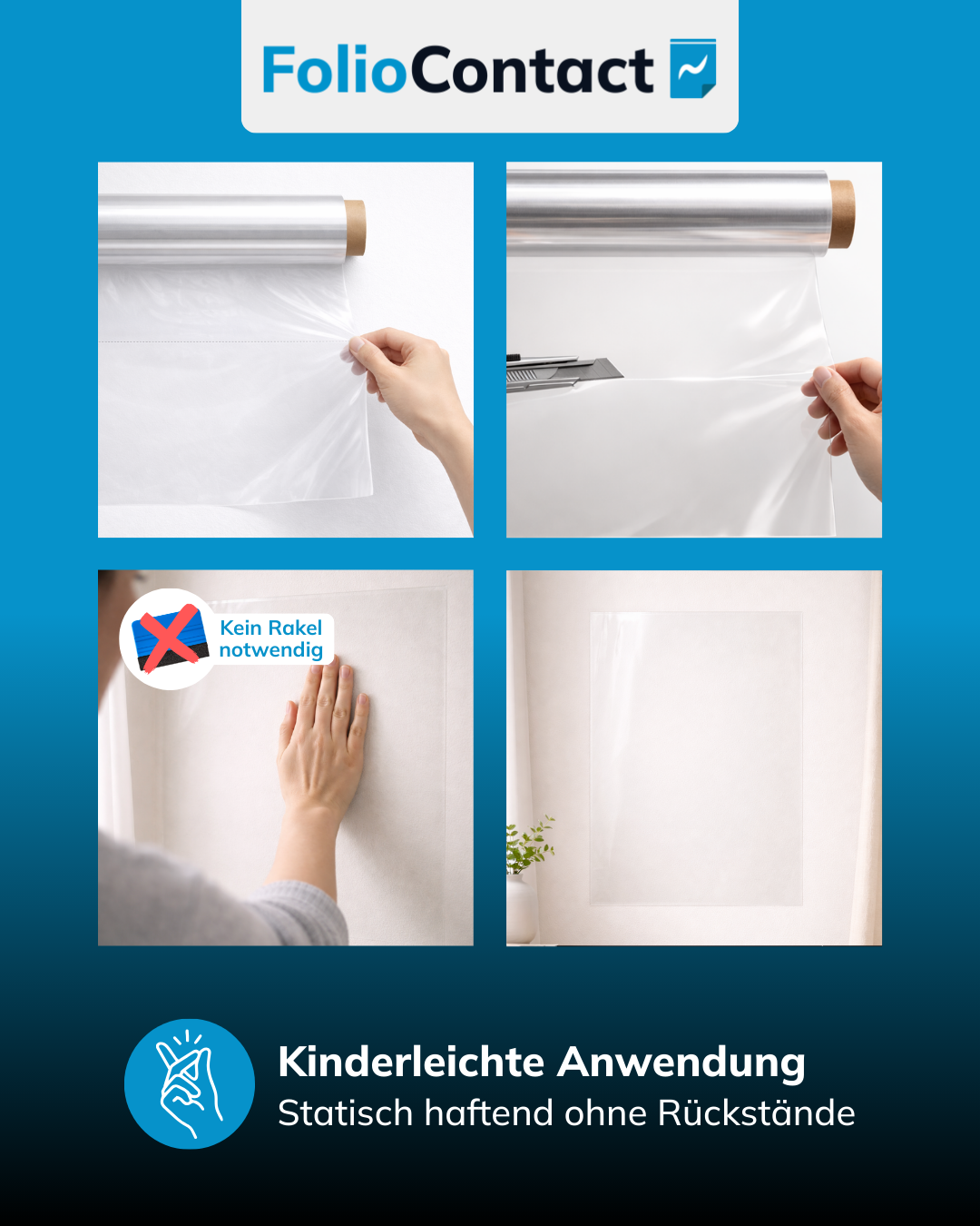 Transparente Wandschutzfolie nahezu unsichtbar an der Wand