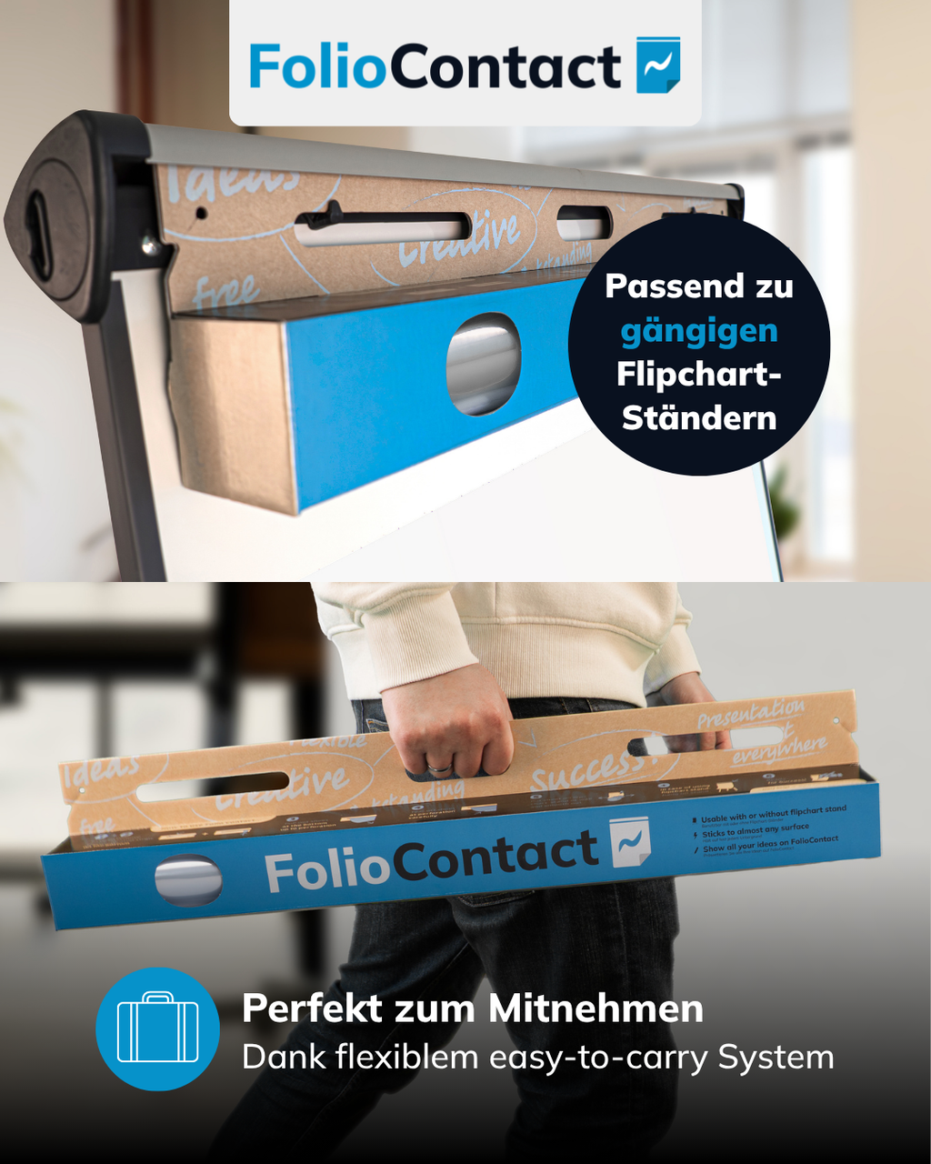 Clearboard-Folie passend für gängige Flipchart-Ständer, perfekt zum Mitnehmen