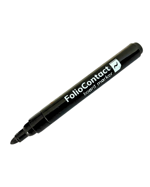 FolioContact Boardmarker in Schwarz – abwischbarer Whiteboard-Marker für beschreibbare Folien