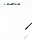 Transparente FolioContact Clearboard-Folie mit Badge „Transparent“, mit schwarzem Boardmarker