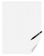 FolioContact Flipchart-Folie mit kariertem Raster, mit schwarzem FolioContact Boardmarker