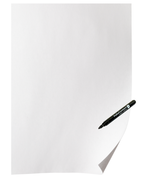 Weiße FolioContact Whiteboard-Folie, leicht aufrollend, mit schwarzem FolioContact Boardmarker