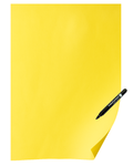Gelbe FolioContact Yellowboard-Folie, leicht aufrollend, mit schwarzem FolioContact Boardmarker
